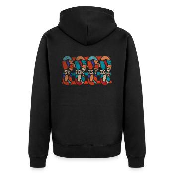 Cool Tracking Progress Retro Marathon Runner - Unisex Premium Bio Zip Hoodie - Schwarz - Hinten - Nico (187cm)