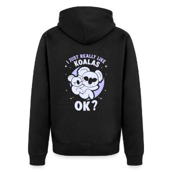 J’aime Koalas Just Very Okay? Koala Ours Koala - Veste à capuche bio Premium Unisexe - noir - Dos - Nico (187cm)