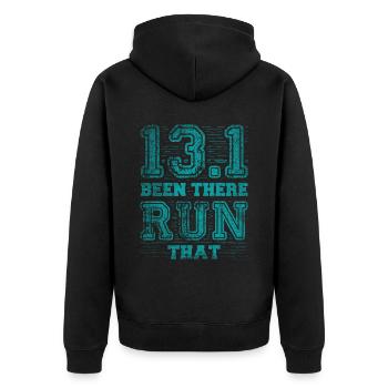 13.1 Been There Run That - Coureur de semi-marathon - Veste à capuche bio Premium Unisexe - noir - Dos - Nico (187cm)