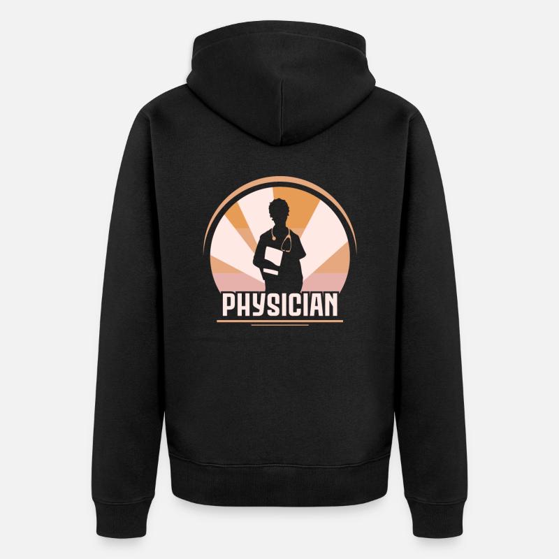Profession de médecin Médecin Médecin - Veste à capuche bio Premium Unisexe - noir