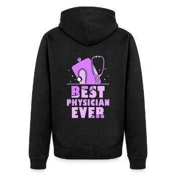 Der Beste Arzt Aller Zeiten Doktor Mediziner Beruf - Unisex Premium Bio Zip Hoodie - Schwarz - Hinten - Nico (187cm)