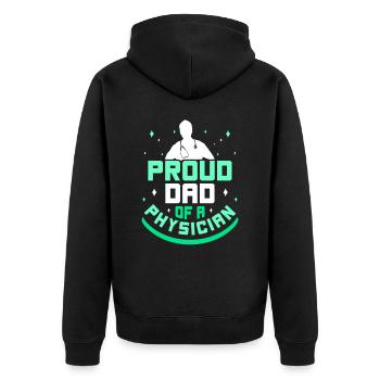 Fier père d’un médecin médecin médecin - Veste à capuche bio Premium Unisexe - noir - Dos - Nico (187cm)