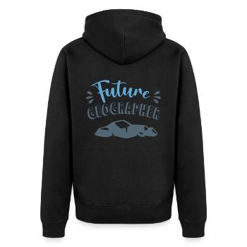 Futur Géographe Profession Géographe Géographie - Veste à capuche bio Premium Unisexe - noir - Dos - Nico (187cm)