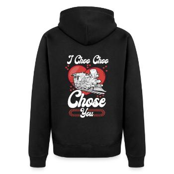 Conducteur de train à vapeur Trainspotting - Veste à capuche bio Premium Unisexe - noir - Dos - Nico (187cm)