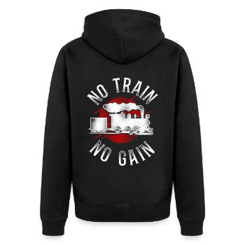 Conducteur de train à vapeur Trainspotting - Veste à capuche bio Premium Unisexe - noir - Dos - Nico (187cm)
