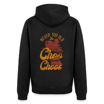 Conducteur de train à vapeur Trainspotting - Veste à capuche bio Premium Unisexe - noir - Dos - Nico (187cm)