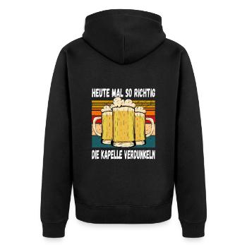 Heute mal so Richtig die Kapelle Verdunkeln Witzig - Unisex Premium Bio Zip Hoodie - Schwarz - Hinten - Nico (187cm)