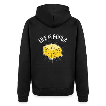 Fromage Käsefan Amateur de fromage Gouda Fromage à pâte dure - Veste à capuche bio Premium Unisexe - noir - Dos - Nico (187cm)