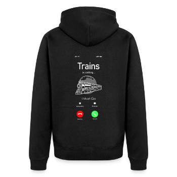 Conducteur de train à vapeur Trainspotting - Veste à capuche bio Premium Unisexe - noir - Dos - Nico (187cm)