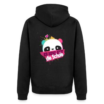 Endlich Schulkind, Einschulung - Unisex Premium Bio Zip Hoodie - Schwarz - Hinten - Nico (187cm)