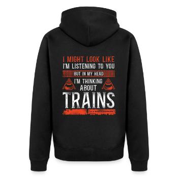 Conducteur de train diesel de marchandises - Veste à capuche bio Premium Unisexe - noir - Dos - Nico (187cm)