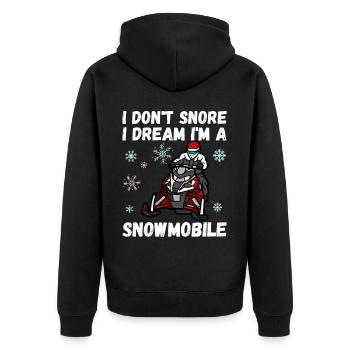 I dont snore i dream im a snowmobile - Unisex Premium Organic Zip Hoodie - black - Back - Nico (187cm)