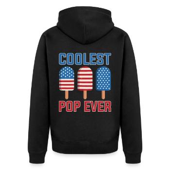Coolest Pop Ever Popsicle Eis Geschenk - Unisex Premium Bio Zip Hoodie - Schwarz - Hinten - Nico (187cm)