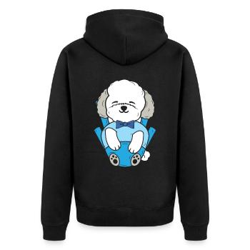 Bichon Frise Hundeliebhaber Hundezüchter Welpe Pfo - Unisex Premium Bio Zip Hoodie - Schwarz - Hinten - Nico (187cm)