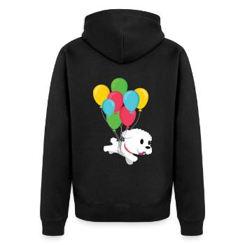 Bichon Frise Hundeliebhaber Hundezüchter Welpenpfo - Unisex Premium Bio Zip Hoodie - Schwarz - Hinten - Nico (187cm)