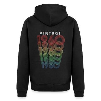 Millésime 1960 Année de naissance 1960 Millésime Anniversaire - Veste à capuche bio Premium Unisexe - noir - Dos - Nico (187cm)