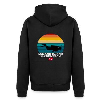 Camano Island US Island Plongée sous-marine - Veste à capuche bio Premium Unisexe - noir - Dos - Nico (187cm)