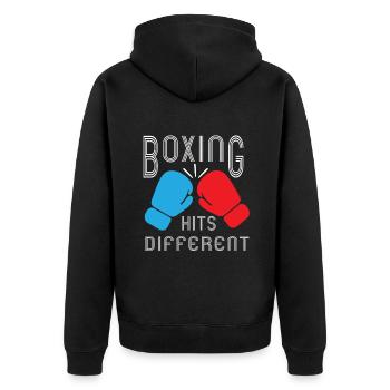 Boxe Boxer Gants de boxe Boxing Club de boxe Club de boxe - Veste à capuche bio Premium Unisexe - noir - Dos - Nico (187cm)