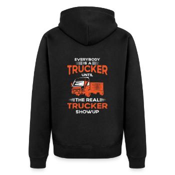 Chauffeur de camion Automobilistes Véhicules à moteur - Veste à capuche bio Premium Unisexe - noir - Dos - Nico (187cm)