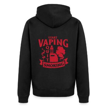 E-Cigarette E-Shisha Vapor Liquid - Unisex Premium Organic Zip Hoodie - black - Back - Nico (187cm)