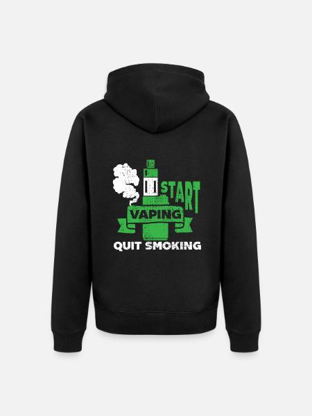 E-Zigarette E-Shisha Dampf Liquid - Unisex Premium Bio Zip Hoodie - Schwarz