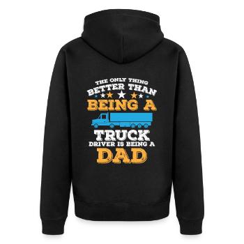 Chauffeur de camion Automobilistes Véhicules à moteur - Veste à capuche bio Premium Unisexe - noir - Dos - Nico (187cm)