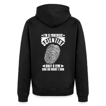 Ich Bin Ein Forensischer Wissenschaftler - Unisex Premium Bio Zip Hoodie - Schwarz - Hinten - Nico (187cm)