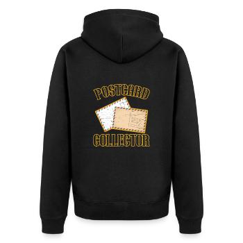 Deltiology card Colleting Deltiologist postcard - Unisex Premium Organic Zip Hoodie - black - Back - Nico (187cm)