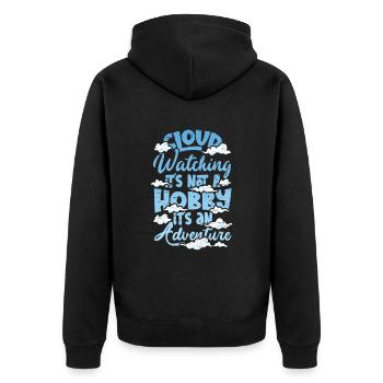 Cloud Watcher Meteorologie Cloud Watching - Unisex Premium Bio Zip Hoodie - Schwarz - Hinten - Nico (187cm)