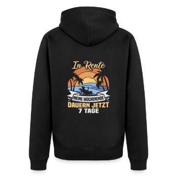 Retraite Idée cadeau Retraité Collègue de travail - Veste à capuche bio Premium Unisexe - noir - Dos - Nico (187cm)