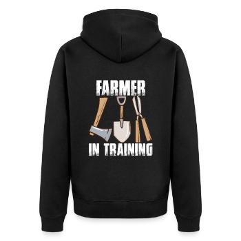 Agriculteur en formation Agriculture agricole Drôle d’agriculteur - Veste à capuche bio Premium Unisexe - noir - Dos - Nico (187cm)