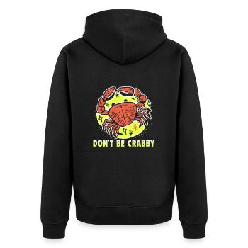 Strandurlaub am Meer Design Strandmotiv - Unisex Premium Bio Zip Hoodie - Schwarz - Hinten - Nico (187cm)