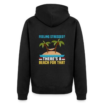 Strandurlaub am Meer Design Strandmotiv - Unisex Premium Bio Zip Hoodie - Schwarz - Hinten - Nico (187cm)