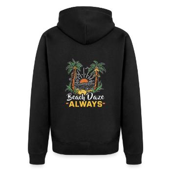 Beach holiday by the sea Design beach motif - Unisex Premium Organic Zip Hoodie - black - Back - Nico (187cm)