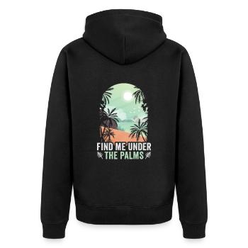 Strandurlaub am Meer Design Strandmotiv - Unisex Premium Bio Zip Hoodie - Schwarz - Hinten - Nico (187cm)