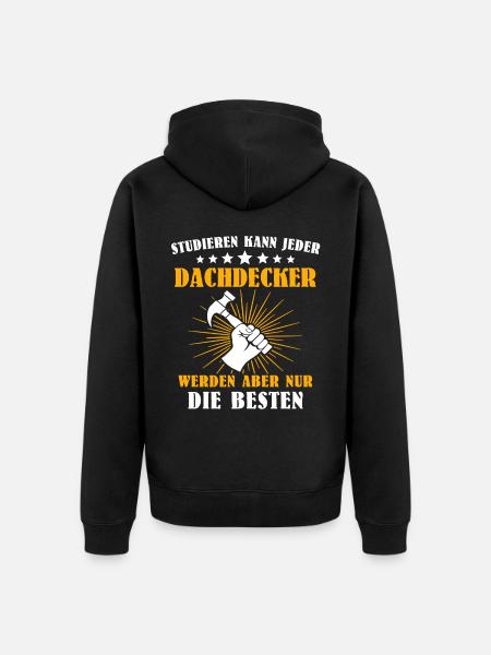Dachdecker Handwerker Dachdecken - Unisex Premium Bio Zip Hoodie - Schwarz