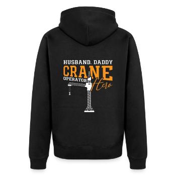 Grutier Grutier Ouvrier de la Construction Cadeau de Construction - Veste à capuche bio Premium Unisexe - noir - Dos - Nico (187cm)