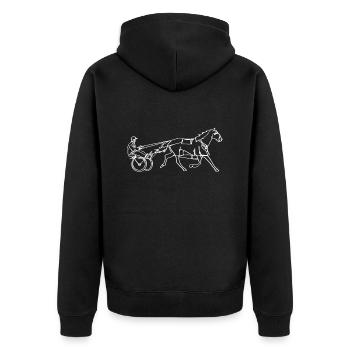 Courses de chevaux Trotting Horse Trotter Pacer - Veste à capuche bio Premium Unisexe - noir - Dos - Nico (187cm)