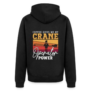 Grue Opérateur Construction Grutier Travailleur de la Construction Cadeau - Veste à capuche bio Premium Unisexe - noir - Dos - Nico (187cm)