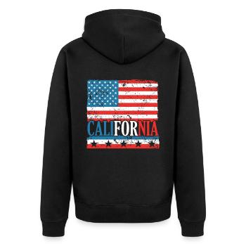 CA Rules États-Unis État d’Amérique Californie Californie - Veste à capuche bio Premium Unisexe - noir - Dos - Nico (187cm)