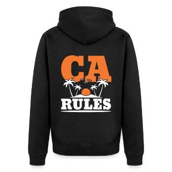 USA Flagge Amerika Reisen Kalifornier Kalifornien - Unisex Premium Bio Zip Hoodie - Schwarz - Hinten - Nico (187cm)