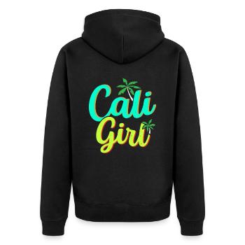 Cali Girl États-Unis État d’Amérique Californie californienne - Veste à capuche bio Premium Unisexe - noir - Dos - Nico (187cm)