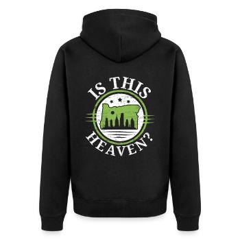 Ist dies der Himmel Oregon USA Staat Amerika Orego - Unisex Premium Bio Zip Hoodie - Schwarz - Hinten - Nico (187cm)