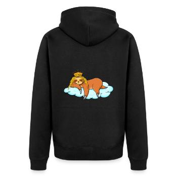 Paresseux endormi avec couronne - Veste à capuche bio Premium Unisexe - noir - Dos - Nico (187cm)