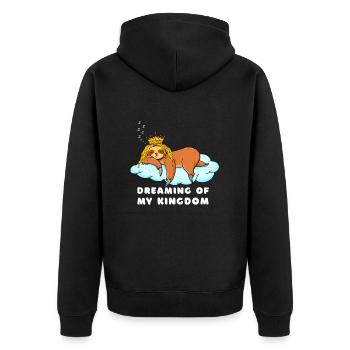 Paresseux endormi avec couronne - Veste à capuche bio Premium Unisexe - noir - Dos - Nico (187cm)