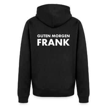 Good morning Frank, there can only be one: Frank - Unisex Premium Organic Zip Hoodie - black - Back - Nico (187cm)