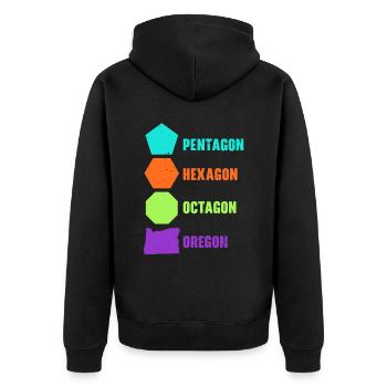 Oregon USA Staat Amerika Reisen Oregonian Salem - Unisex Premium Bio Zip Hoodie - Schwarz - Hinten - Nico (187cm)