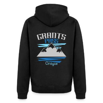 Grants Pass Oregon États-Unis État d’Amérique Oregonian - Veste à capuche bio Premium Unisexe - noir - Dos - Nico (187cm)