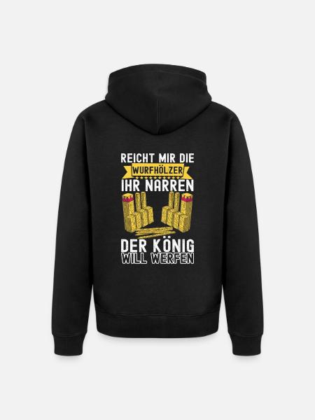 Kubb Wikinger Schach - Unisex Premium Bio Zip Hoodie - Schwarz