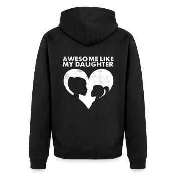Fantastisch Wie Mein Tochterdesign Für Mama - Unisex Premium Bio Zip Hoodie - Schwarz - Hinten - Nico (187cm)